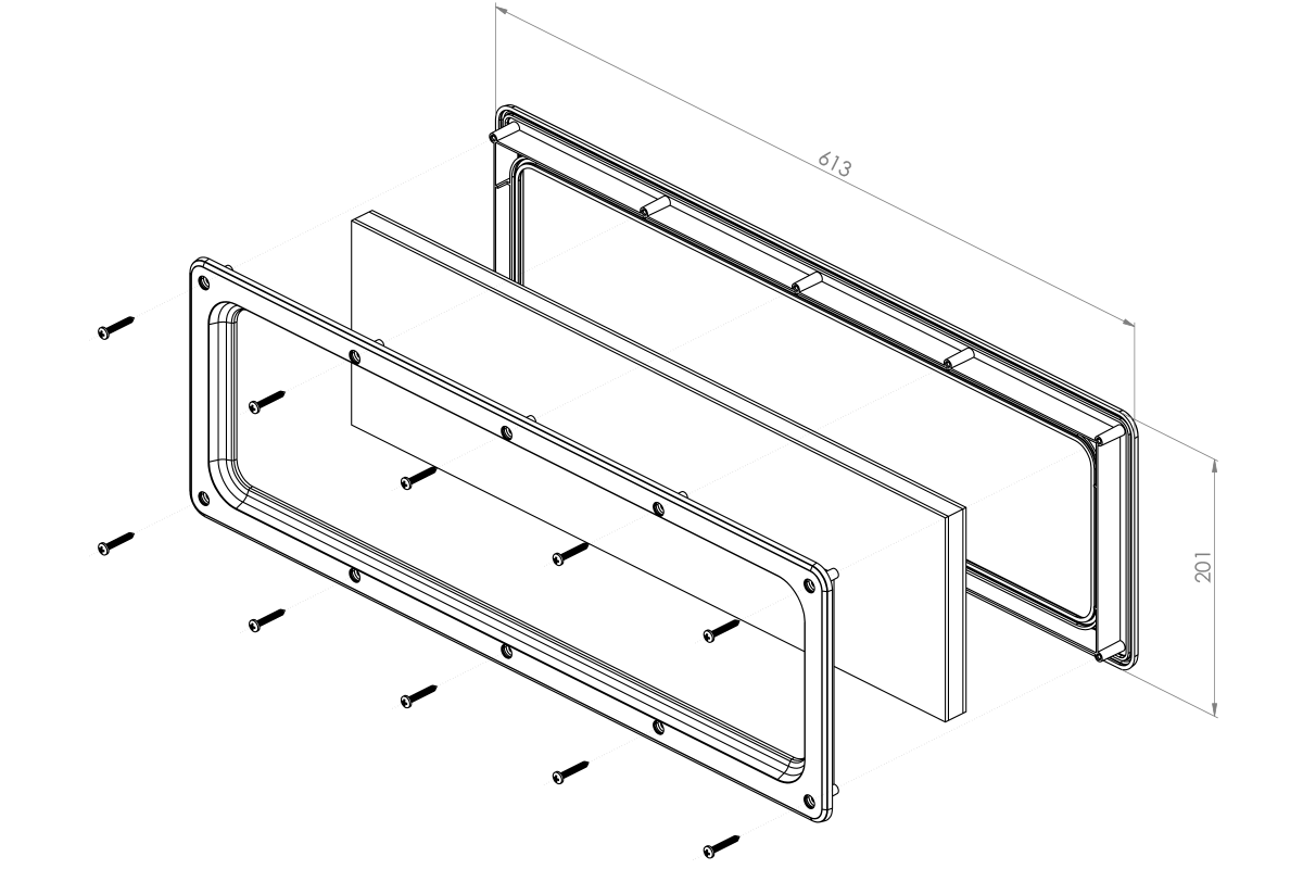 Okno-i203-skręcane-rysunek-techniczny Technical drawing Window i203 screws