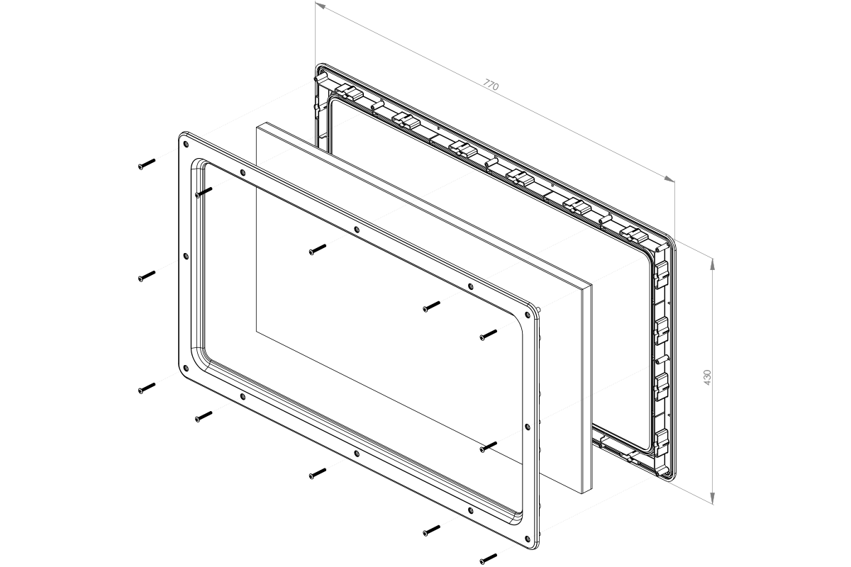 Okno-i430-skręcane-rysunek-techniczny Technical drawing Window i430 screws