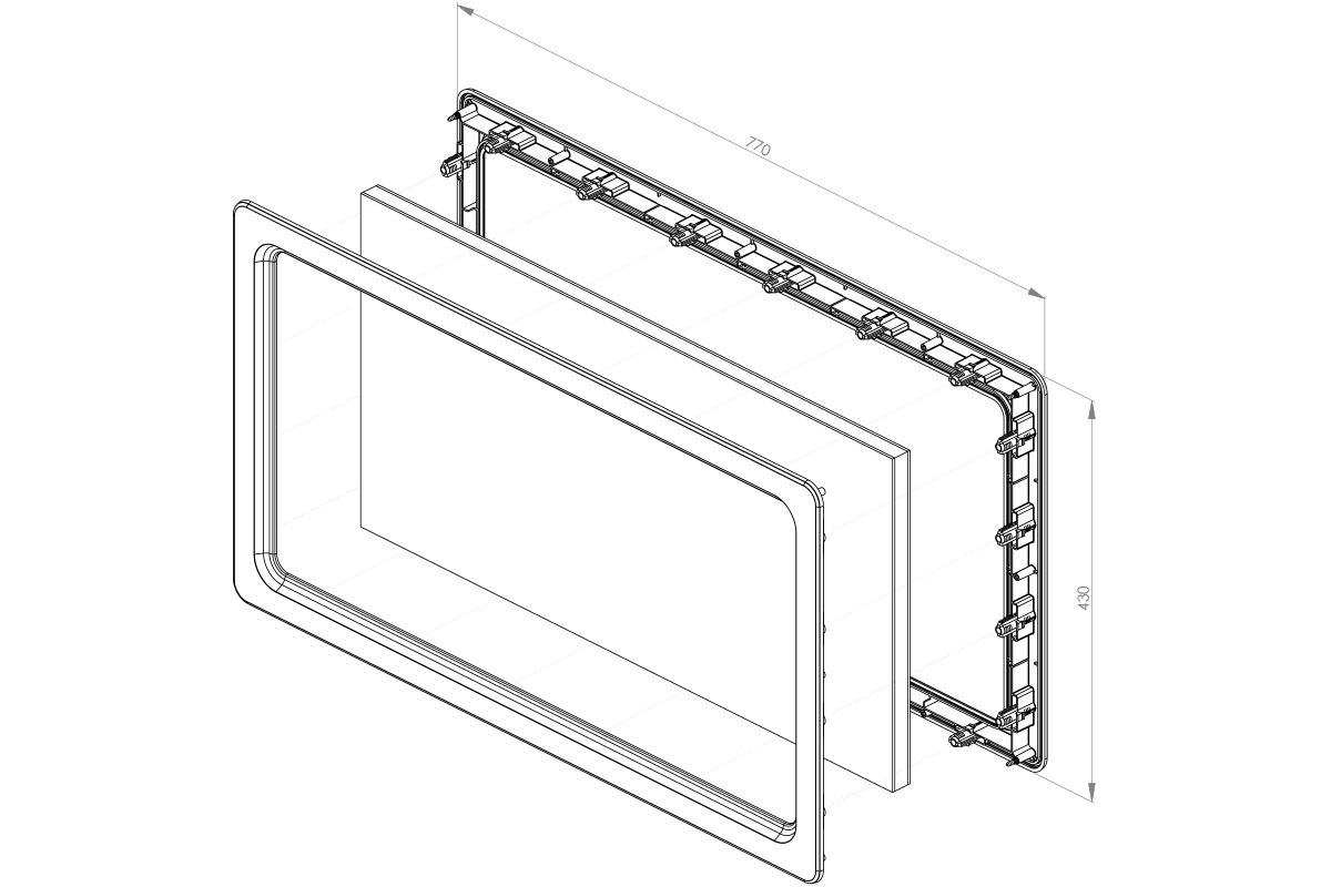 Technical drawing Window i430 clips