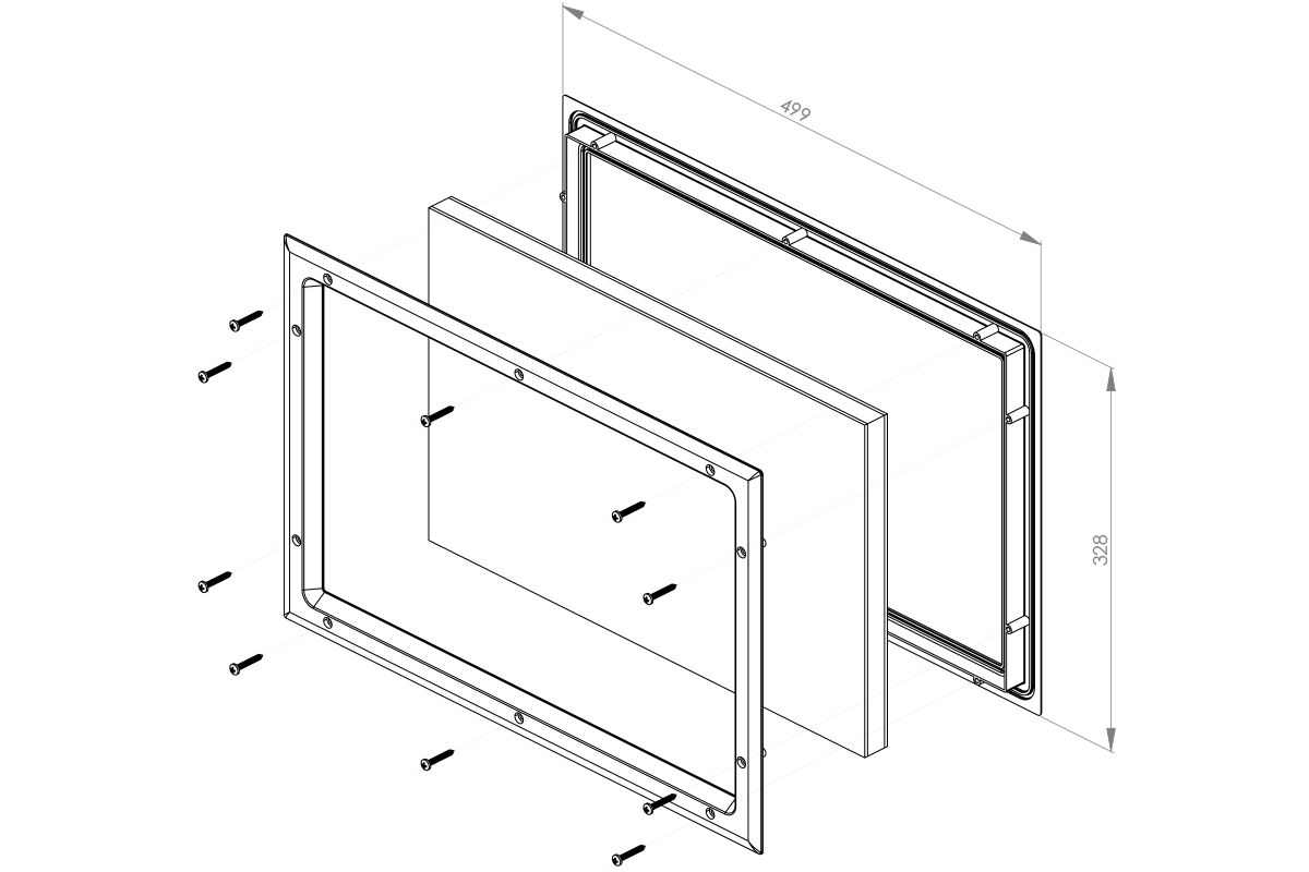 Okno-r324-skręcane-rysunek-techniczny Technical drawing Window r324 screws