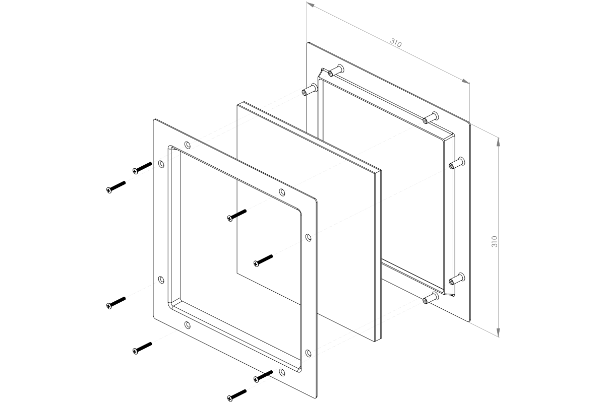 Okno-s310-skręcane-rysunek-techniczny Technical drawing window s310 screws